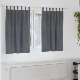 Aizkari Ar Aizkariem 2 Pcs Gaiši Pelēka 140 X 140 Cm Samts Vidaxl