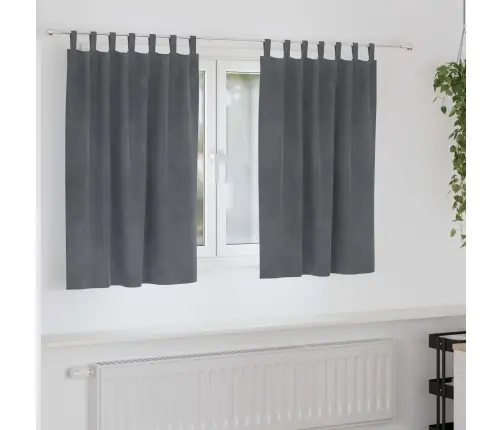 Aizkari Ar Karājošām Cilpām 2 Gab. Super Gaiši Pelēks Aksess Vidaxl