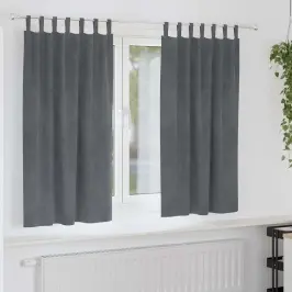 Užuolaidos 2 Pcs Šviesiai Pilka 140 X 175 Cm Aksomas