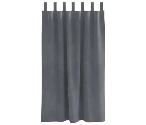 Melno Aizkaru Komplekts Ar Karabīnēm 2 Gabali Super Gaiši Pelēks Samts Vidaxl