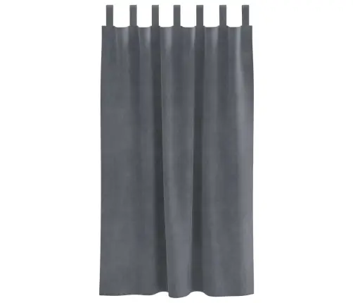 Melno Aizkaru Komplekts Ar Karabīnēm 2 Gabali Super Gaiši Pelēks Samts Vidaxl