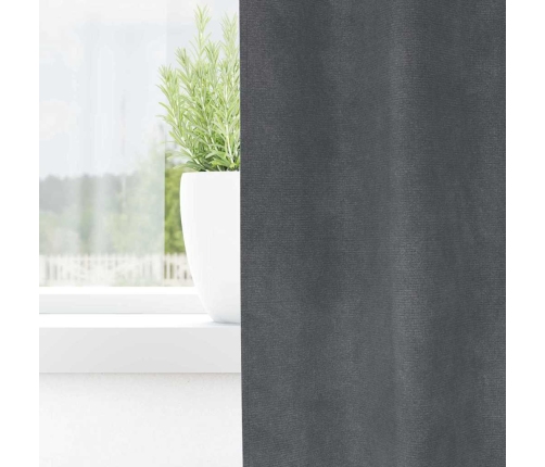 Užuolaidos 2 Pcs Šviesiai Pilka 140 X 225 Cm Aksomas