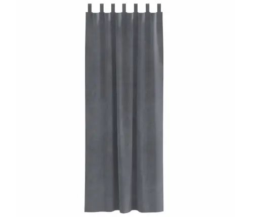 Melno Aizkaru Ar Piekaramām Cilpām 2 Gabali Super Gaiši Pelēki Samts Vidaxl