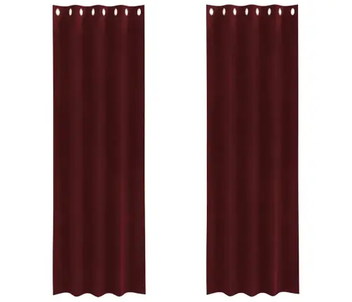 Melnu Aizkaru Komplekts Ar Acīm 2 Gabali Bordo Samts Vidaxl