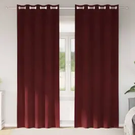 Aizkari Ar Aizkariem 2 Pcs Vīnsarkans 140 X 260 Cm Samts Vidaxl