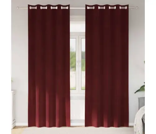 Melnais Tumšais Aizkars Ar Acīm 2 Gabali Vīna Sarkans Samts Vidaxl Melnais Tumšais Aizkars Ar Acīm 2 Gabali Vīna Sarkans Samts Vidaxl