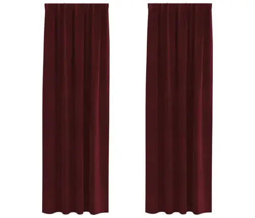 Aptumšojošie Aizkari 2 Pcs Vīna Sarkans 140 X 260 Cm Samts Vidaxl