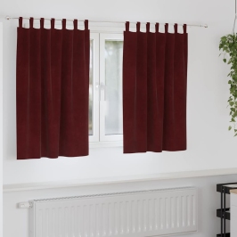 Aizkari Ar Aizkariem 2 Pcs Vīnsarkans 140 X 140 Cm Samts Vidaxl