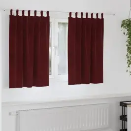 Aizkari Ar Aizkariem 2 Pcs Vīnsarkans 140 X 140 Cm Samts Vidaxl