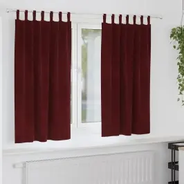 Užuolaidos 2 Pcs Vyno Raudonumo 140 X 175 Cm Aksomas