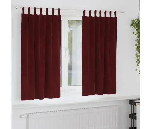 Blackout Aizkari Ar Karājošām Cilpām 2 Gabali Vīna Sarkans Samts Vidaxl