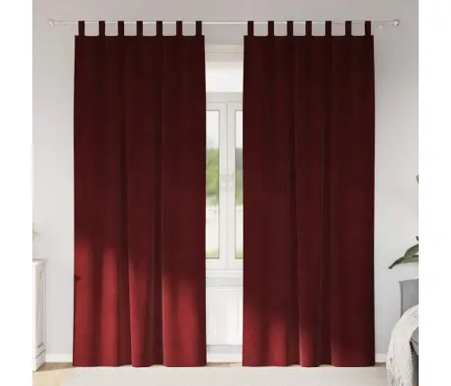 Užuolaidos 2 Pcs Vyno Raudona 140 X 260 Cm Aksomas