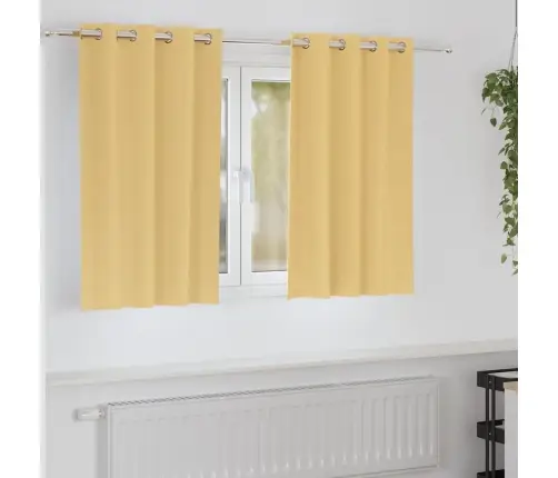 Aizkari Ar Aizkariem 2 Pcs Bēša 140 X 140 Cm Poliesters Vidaxl