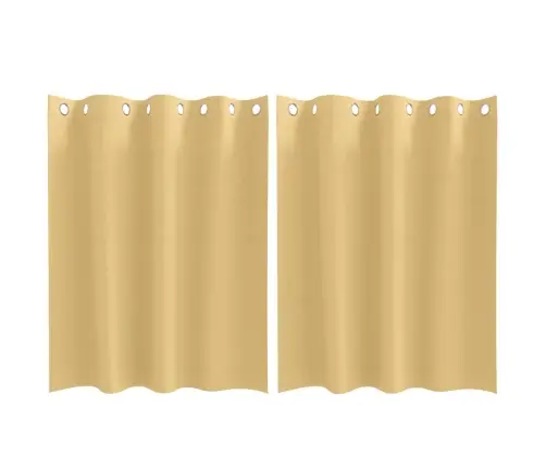 Aizkari Ar Aizkariem 2 Pcs Bēša 140 X 140 Cm Poliesters Vidaxl