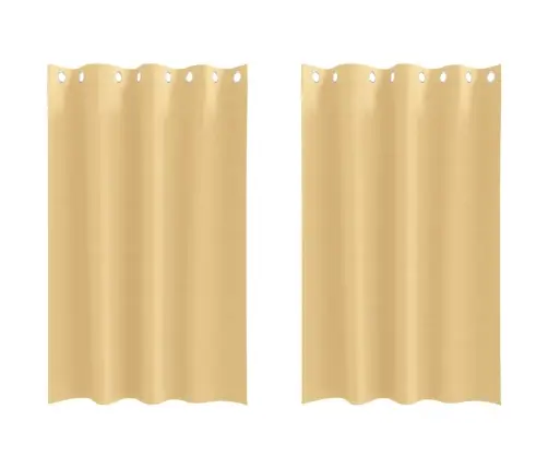 Aizkari Ar Aizkariem 2 Pcs Bēša 175 X 140 Cm Poliesters Vidaxl