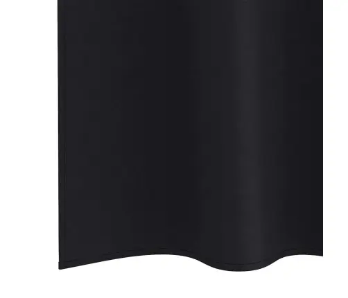 Aizkari Ar Aizkariem 2 Pcs Melna 245 X 140 Cm Poliesters Vidaxl