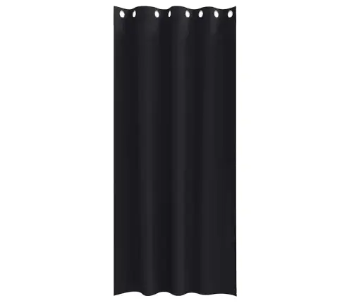 Aizkari Ar Aizkariem 2 Pcs Melna 245 X 140 Cm Poliesters Vidaxl