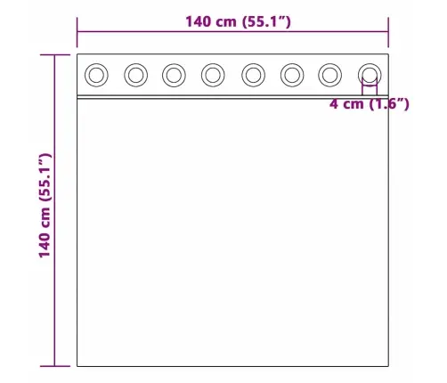 Kardinad Rõngastega 2 Pcs Hele Sinine 140 X 140 Cm Polüester
