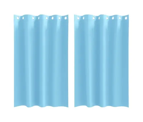 Aizkari Ar Aizkariem 2 Pcs Gaiši Zila 175 X 140 Cm Poliesters Vidaxl