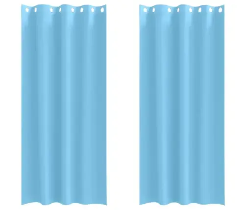 Aizkari Ar Aizkariem 2 Pcs Gaiši Zila 260 X 140 Cm Poliesters Vidaxl