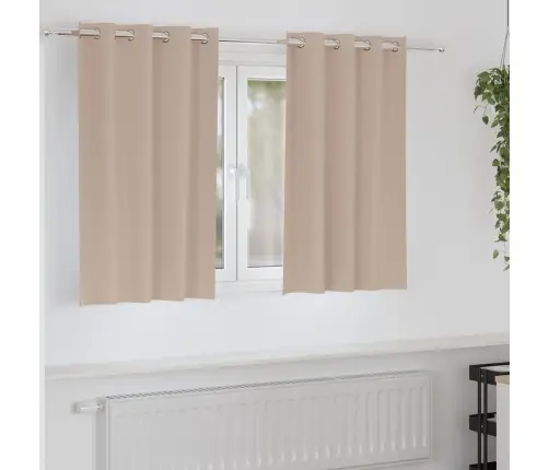 Aizkari Ar Aizkariem 2 Pcs Pelēkbrūna 140 X 140 Cm Poliesters Vidaxl