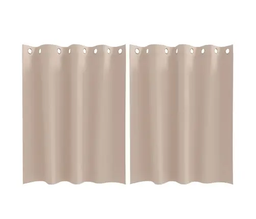 Aizkari Ar Aizkariem 2 Pcs Pelēkbrūna 140 X 140 Cm Poliesters Vidaxl