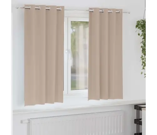 Kardinad Rõngastega Pruunikashall Polüester Kardinad Rõngastega Pruunikashall Polüester