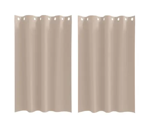 Kardinad Rõngastega Pruunikashall Polüester Kardinad Rõngastega Pruunikashall Polüester