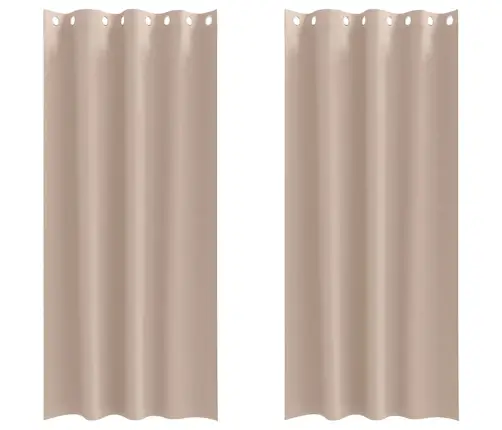 Aizkari Ar Aizkariem 2 Pcs Pelēkbrūna 245 X 140 Cm Poliesters Vidaxl