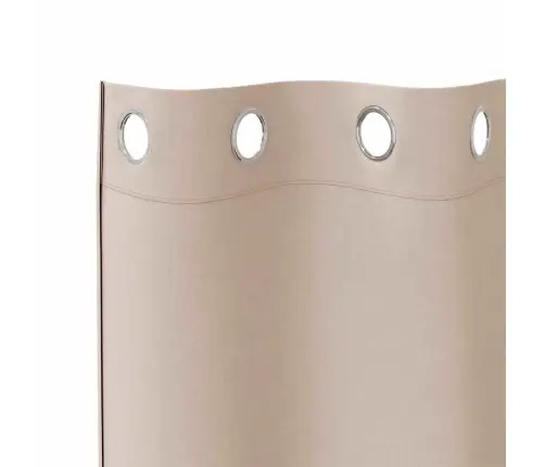 Aizkari Ar Aizkariem 2 Pcs Pelēkbrūna 260 X 140 Cm Poliesters Vidaxl