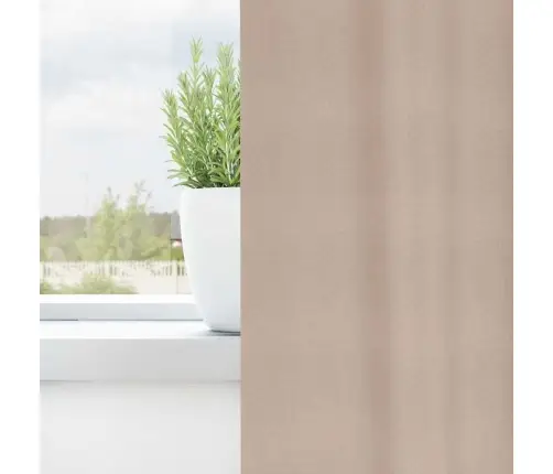 Aizkari Ar Aizkariem 2 Pcs Pelēkbrūna 260 X 140 Cm Poliesters Vidaxl