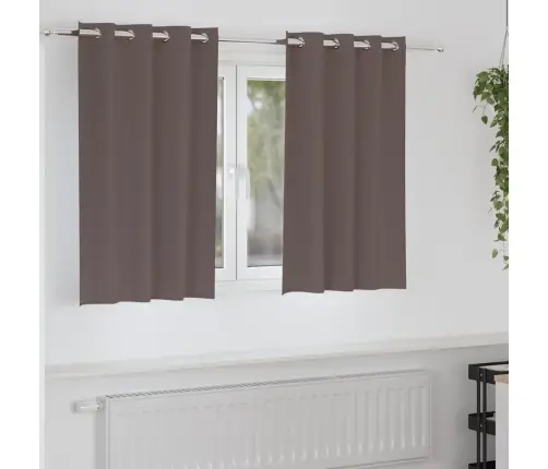 Aizkari Ar Aizkariem 2 Pcs Tumši Brūna 140 X 140 Cm Poliesters Vidaxl