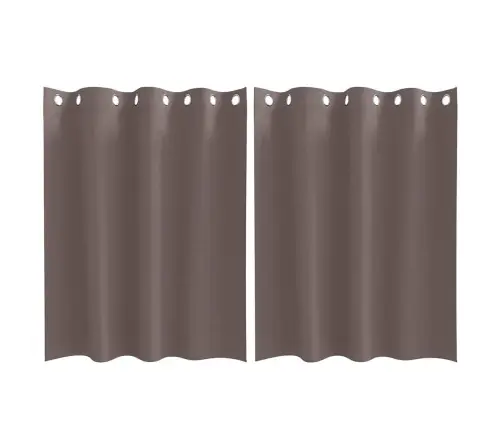 Aizkari Ar Aizkariem 2 Pcs Tumši Brūna 140 X 140 Cm Poliesters Vidaxl
