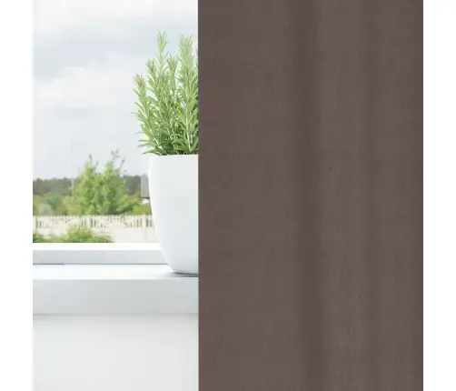 Aizkari Ar Aizkariem 2 Pcs Tumši Brūna 175 X 140 Cm Poliesters Vidaxl Aizkari Ar Aizkariem 2 Pcs Tumši Brūna 175 X 140 Cm Poliesters Vidaxl