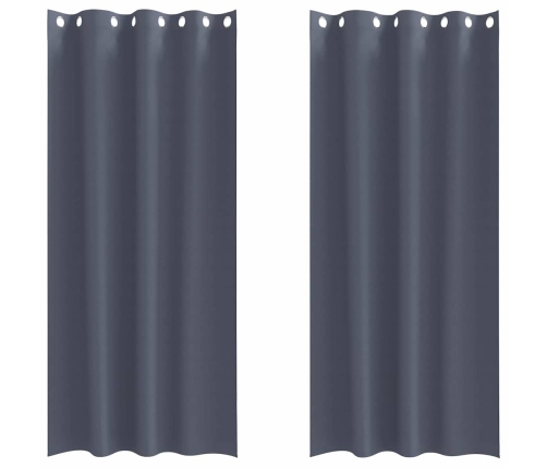 Aizkari Ar Aizkariem 2 Pcs Antracīta 245 X 140 Cm Poliesters Vidaxl