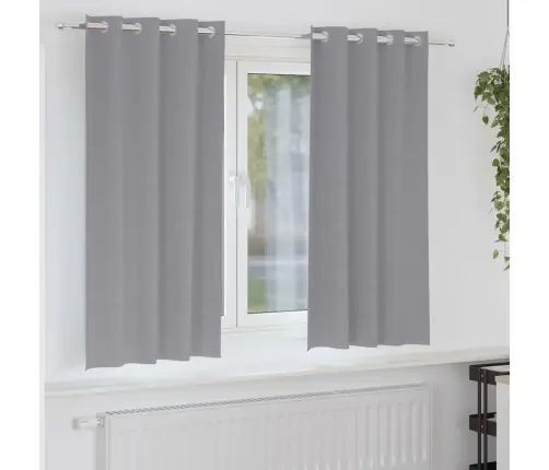 Aizkari Ar Aizkariem 2 Pcs Gaiši Pelēka 175 X 140 Cm Poliesters Vidaxl