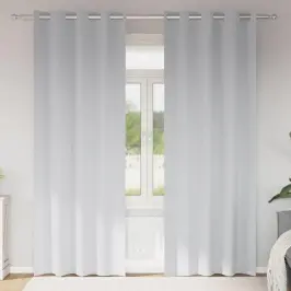 Aptumšojošie Aizkari Ar Aizkariem Pale Grey Poliesters Vidaxl