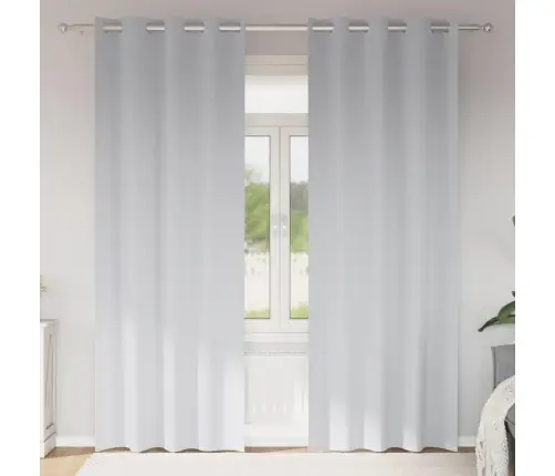 Aizkari Ar Aizkariem 2 Pcs Gaiši Pelēks 245 X 140 Cm Poliesters Vidaxl