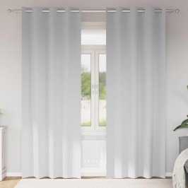 Pimendavad Kardinad Kardinatega Pale Grey Polüester