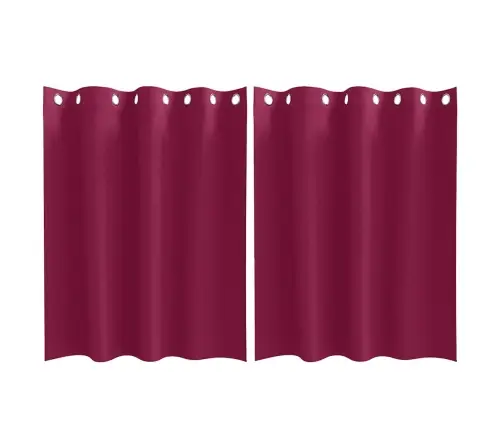 Užuolaidos Su Žiedais, Blokuojančios Šviesą Vyno Raudona