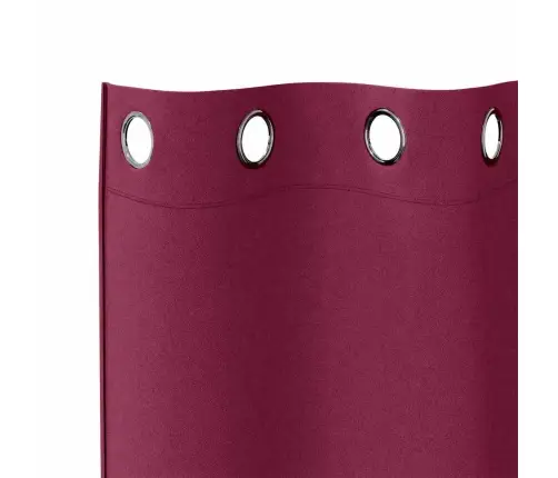Aizkari Ar Aizkariem 2 Pcs Vīna Sarkans 175 X 140 Cm Poliesters Vidaxl