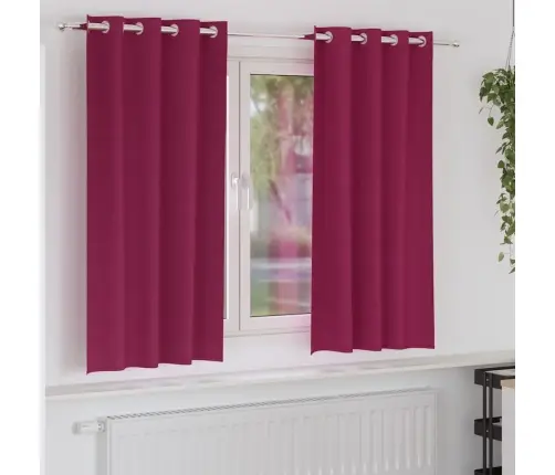 Aizkari Ar Aizkariem 2 Pcs Vīna Sarkans 175 X 140 Cm Poliesters Vidaxl