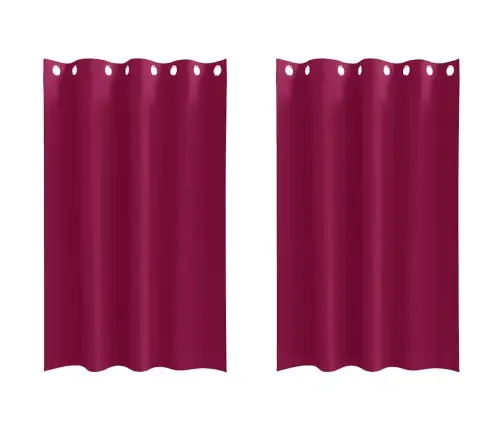 Aizkari Ar Aizkariem 2 Pcs Vīna Sarkans 175 X 140 Cm Poliesters Vidaxl