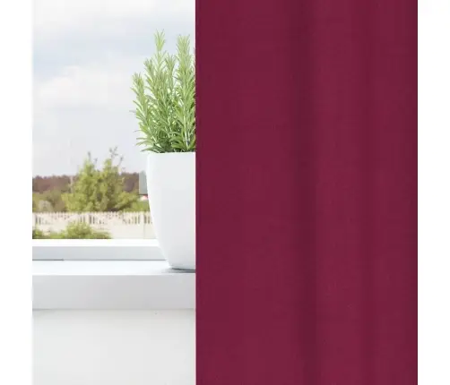 Aizkari Ar Aizkariem 2 Pcs Vīna Sarkans 225 X 140 Cm Poliesters Vidaxl