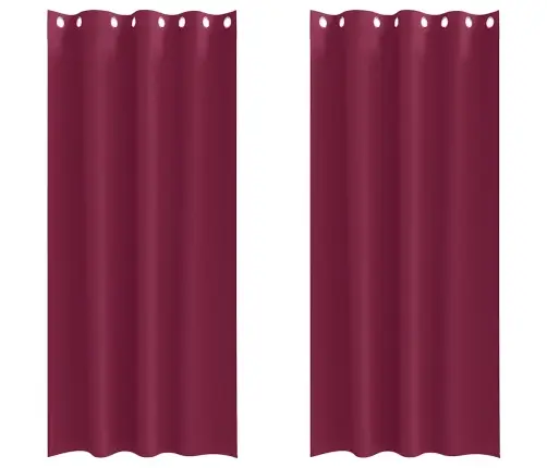 Aizkari Ar Aizkariem 2 Pcs Vīna Sarkans 225 X 140 Cm Poliesters Vidaxl