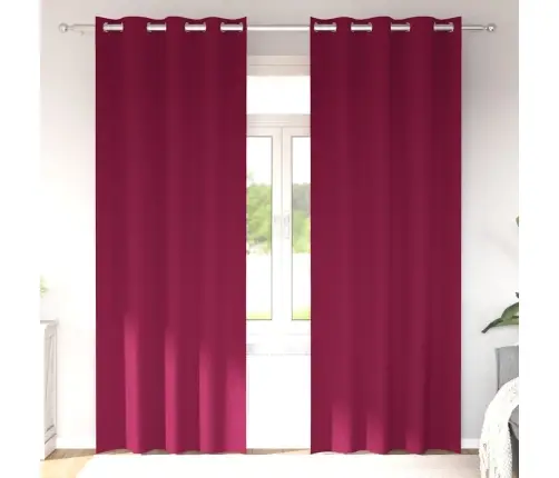 Aizkari Ar Aizkariem 2 Pcs Vīna Sarkans 245 X 140 Cm Poliesters Vidaxl Aizkari Ar Aizkariem 2 Pcs Vīna Sarkans 245 X 140 Cm Poliesters Vidaxl