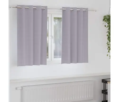 Aizkari 2 Pcs Metāla Pelēks 140 X 140 Cm Poliesters Vidaxl