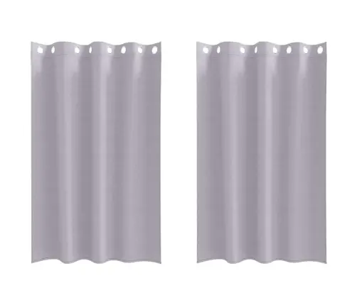 Aizkari 2 Pcs Metāla Pelēks 175 X 140 Cm Poliesters Vidaxl
