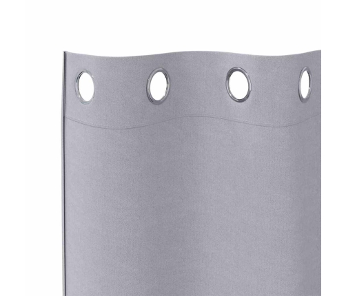 Aizkari 2 Pcs Metāla Pelēks 245 X 140 Cm Poliesters Vidaxl