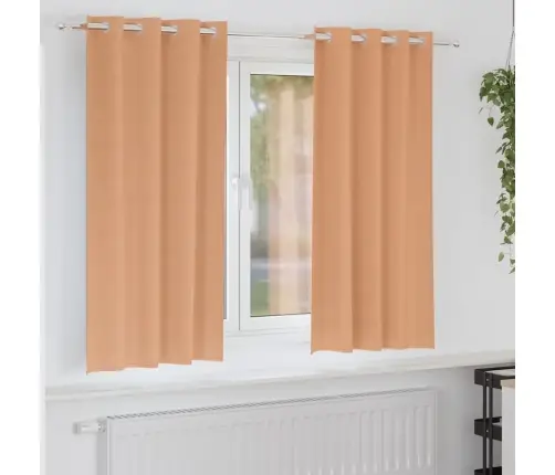 Aizkari Ar Aizkariem 2 Pcs Gaiši Brūna 175 X 140 Cm Poliesters Vidaxl Aizkari Ar Aizkariem 2 Pcs Gaiši Brūna 175 X 140 Cm Poliesters Vidaxl